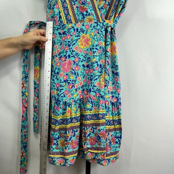 R Vivimos Sarong Boho Print Dress with waist ties, size 6 - Picture 7 of 7